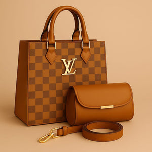 LV Branded Luxury Hand Bags for Girls – Stylish Shoulder Bag with Adjustable Strap, Multi Pockets, Premium Leather Finish & Zip Closure – Elegant Hand Bag for Women, University & Daily Use