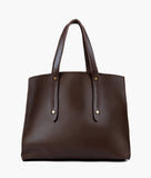 Dark brown multi compartment satchel bag