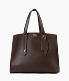 Dark brown multi compartment satchel bag