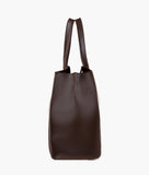 Dark brown multi compartment satchel bag